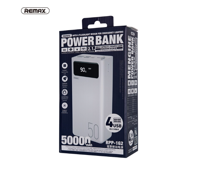 Remax RPP-162 Mengine Series 50000mAh 4 USB Power Bank - White - Zoom Image 4