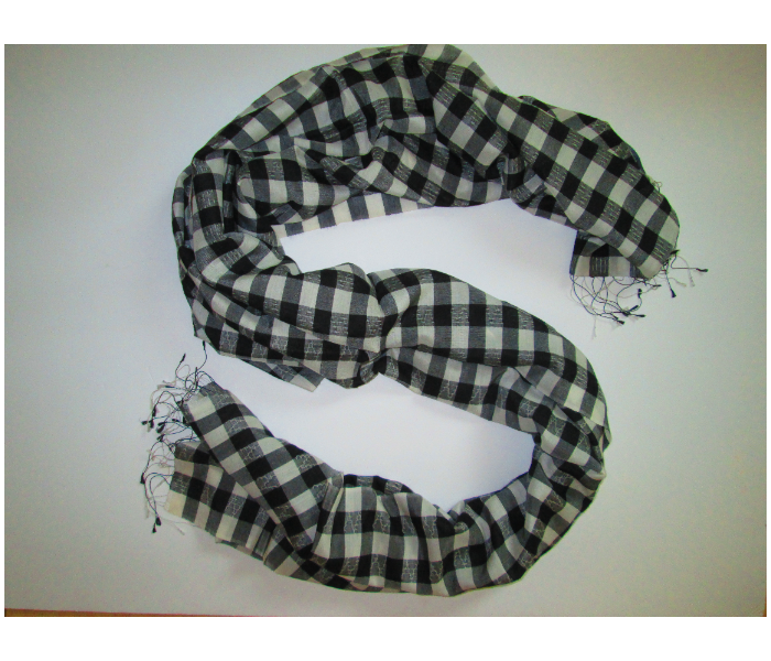 Style It STY-PC-BW Genuine Hand Woven Pashmina Shawl - Black and White - Zoom Image 1