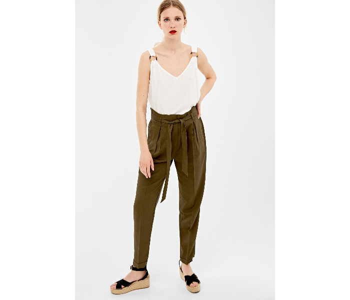 Springfield 683687920 Size 44 Cotton Pant for Women - Brown - Zoom Image 3