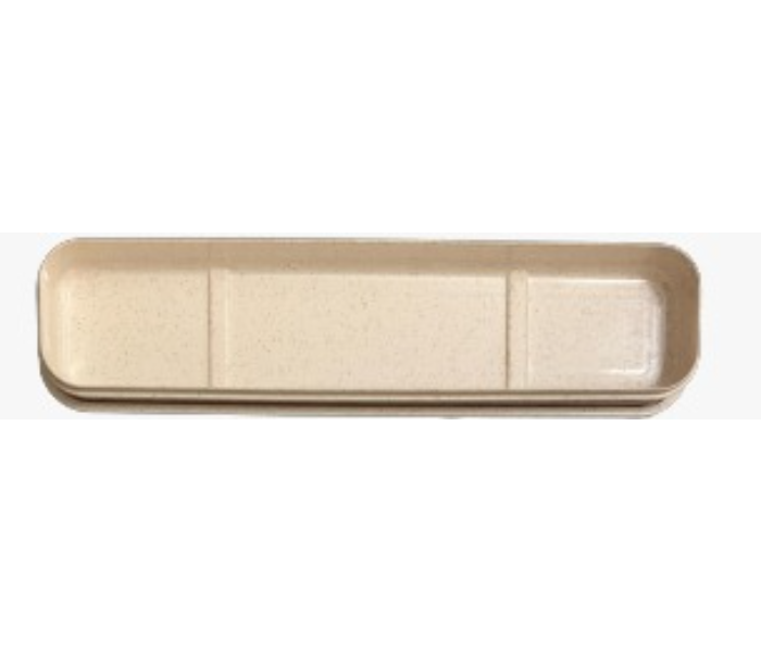 Wheat Straw Long Plastic Case With Cover- Beige - Zoom Image