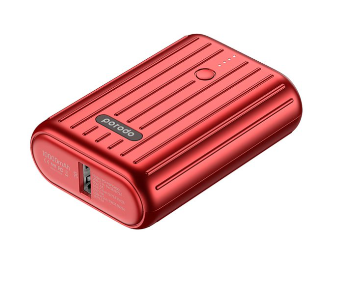 Porodo PD-PBFCH001-RD 10000mAh 18W Quick Charge 3.0 Ultra-Compact Wireless Portable Power Bank - Red - Zoom Image 1