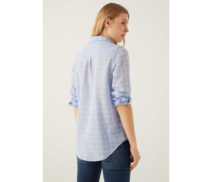 Springfield 679944212 Size 34 Long Sleeve Blouse for Women - Medium Blue - Zoom Image 3