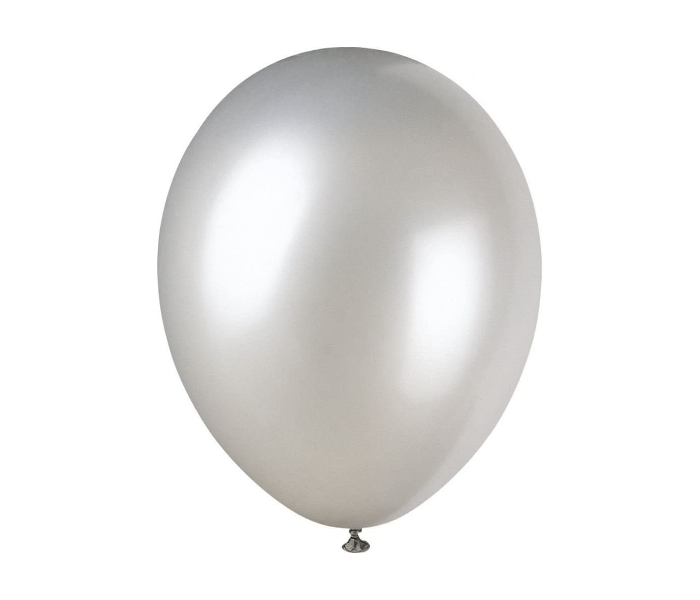 Mira Decor M D M12 2516 12 inch Pack of 25 Piece Metallic Latex Balloon -Silver - Zoom Image