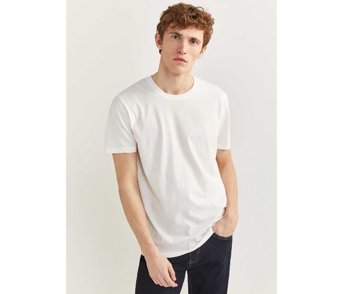 Springfield 712204799 Medium Basic T-Shirt for Men - White - Zoom Image 1