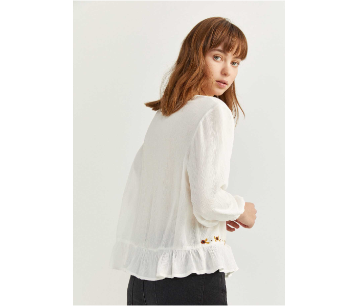 Springfield 679751296 Size 40 Long Sleeve Blouse for Women - Ivory - Zoom Image 3