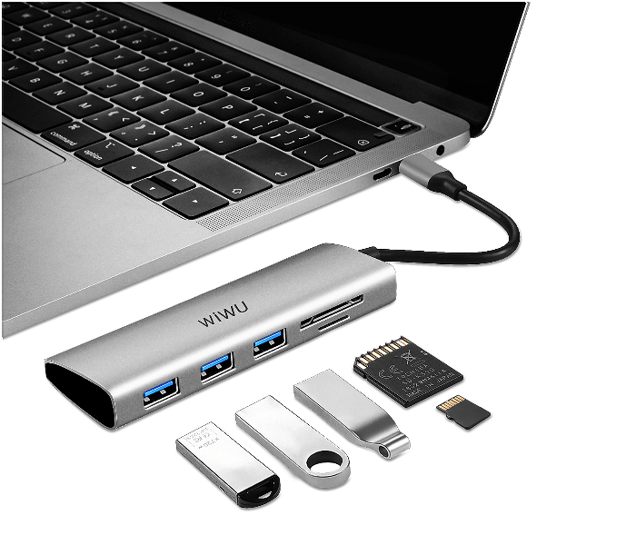 Wiwu ALPHA532STG 5 In 1 Multi-Function USB-C - Grey - Zoom Image 1