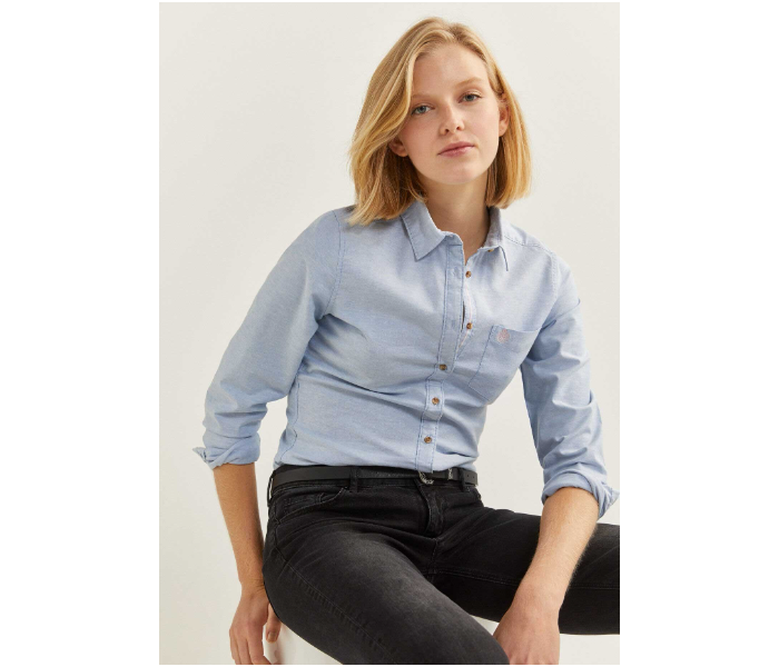 Springfield 679926412 Size 34 Long Sleeve Shirt for Women - Medium Blue - Zoom Image 2