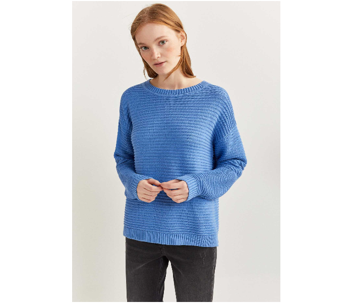 Springfield 133750517 Small Long Sleeve Knitwear for Women - Light Blue - Zoom Image 4