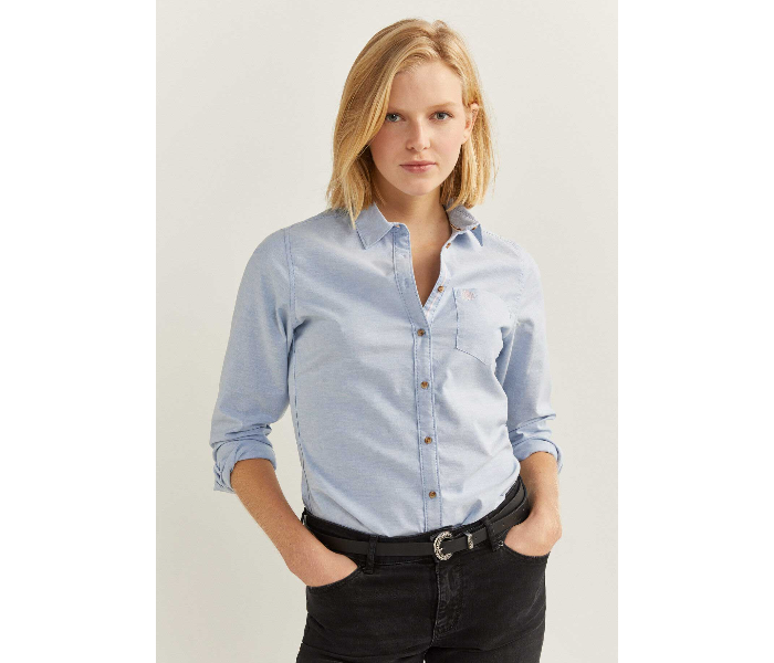 Springfield 679926412 Size 34 Long Sleeve Shirt for Women - Medium Blue - Zoom Image 1