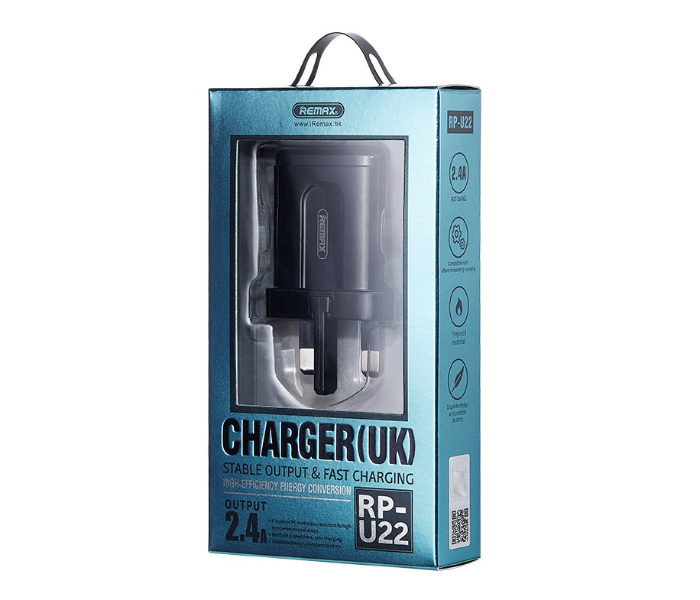 Remax RP-U22 12W Fast Charging Dual USB Charger - Black - Zoom Image 2