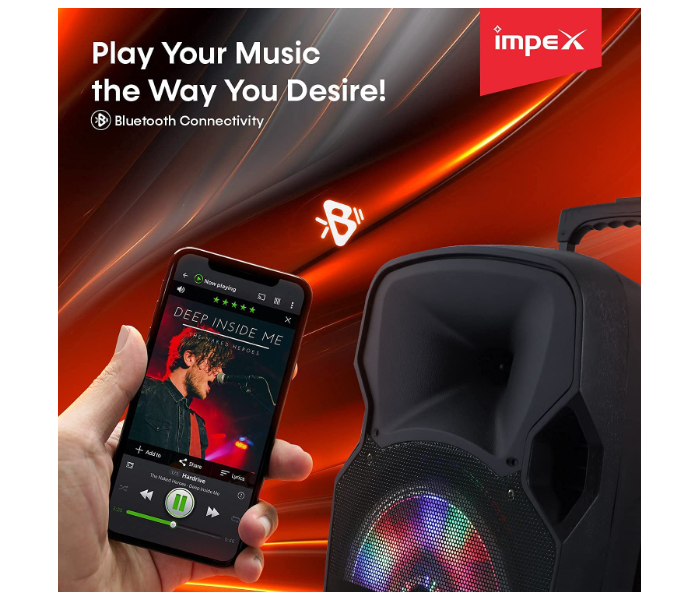 Impex ST 80A 55W Rechargeable 2.0 Multimedia Trolley Speaker System with Wireless Connectivity - Black - Zoom Image 6