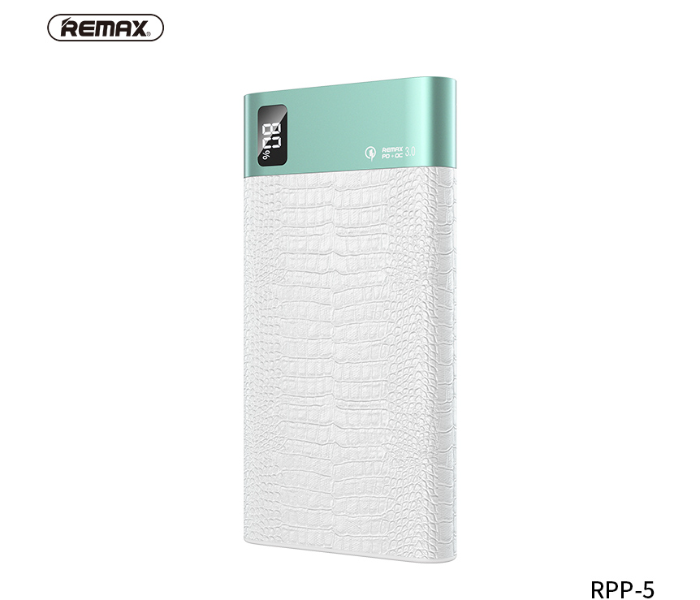 Remax RPP-5 Garie Series 10000mAh 18W 2 USB Power Bank - White - Zoom Image 1