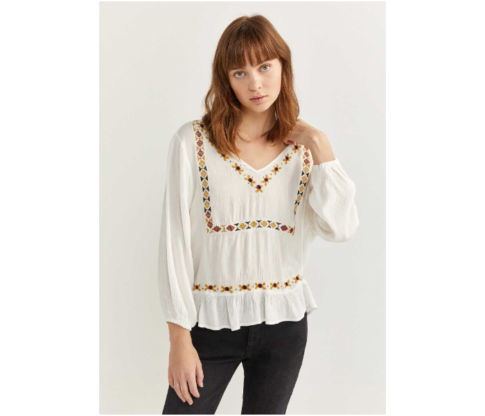 Springfield 679751296 Size 42 Long Sleeve Blouse for Women - Ivory - Zoom Image 1