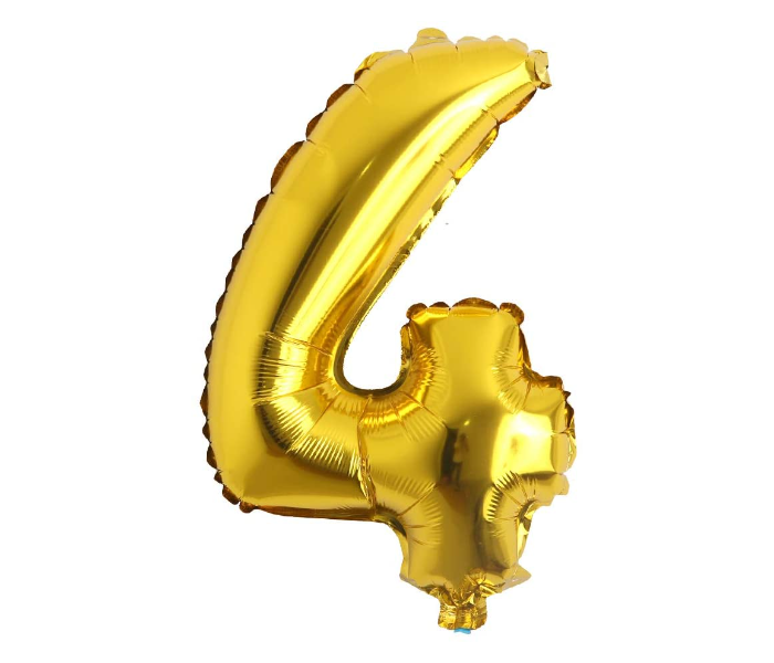 Mira Decor M-D-FN16-5-4 16 inch Number -4 Foil Balloon -Gold - Zoom Image