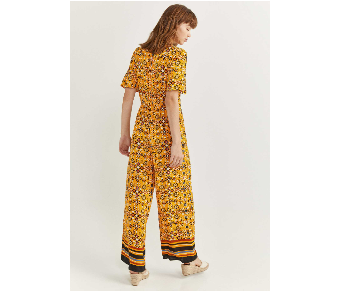 Springfield 683719004 Size 36 Cotton Jumpsuit for Women - Yellow - Zoom Image 3