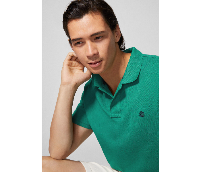 Springfield 855098028 XS Basic Polo Shirt for Men - Green - Zoom Image 2