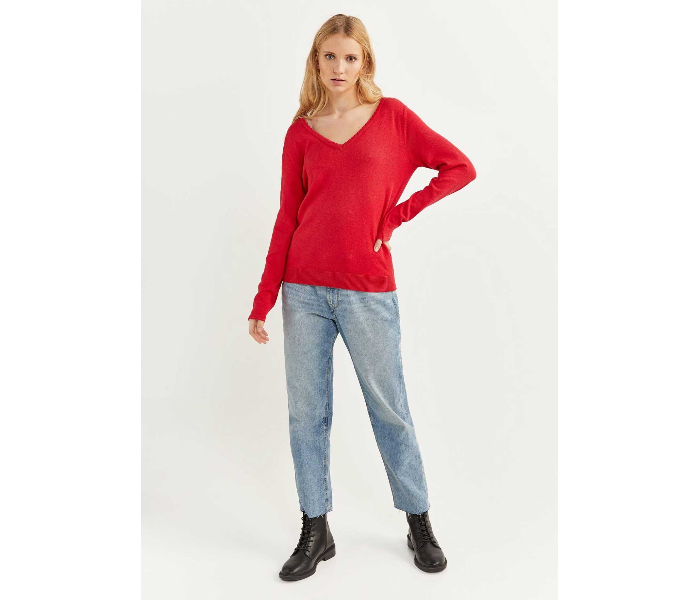 Springfield 133741665 Medium Long Sleeve Knitwear for Women - Orange - Zoom Image 1