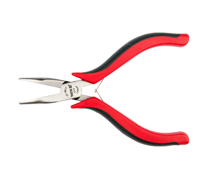 Yato YT-6617 115mm Carbon Steel Bent Nose Mini Plier - Black and Red - Zoom Image