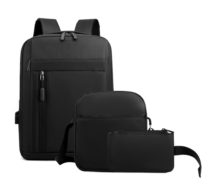 FN Unisex 3 Piece Business Laptop Backpack - Black - Zoom Image 1