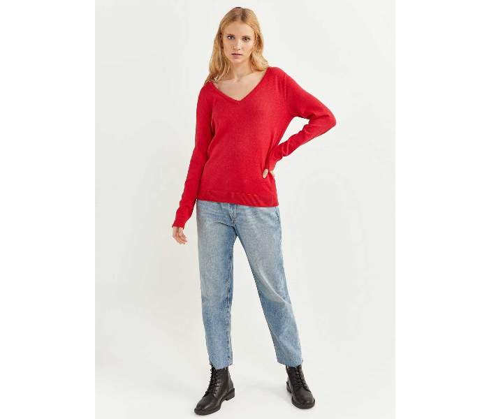 Springfield 133741665 Large Long Sleeve Knitwear for Women - Orange - Zoom Image 1