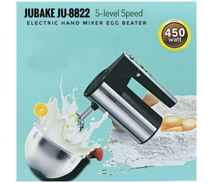 Jubake JU-8822 450W 5 Level Electric Hand Mixer - Black and Silver - Zoom Image 3