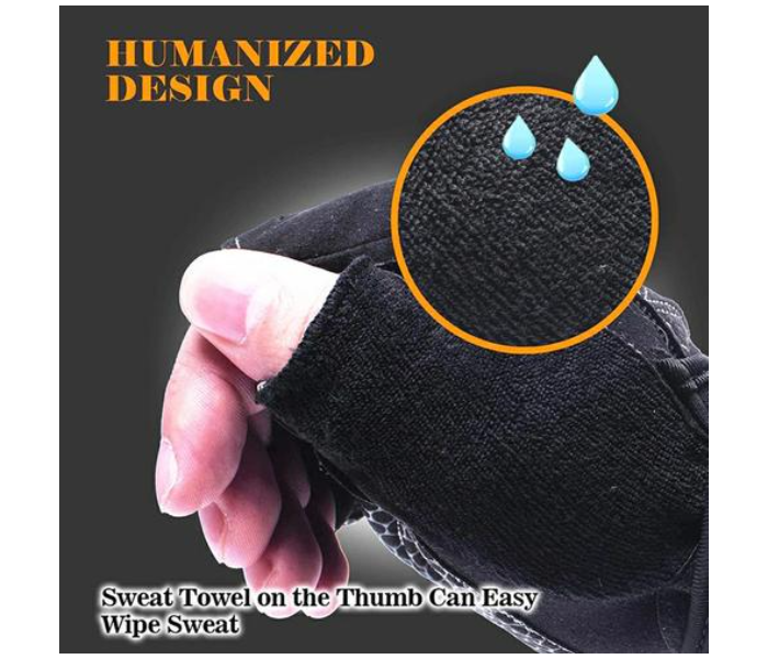 Fingerless Weight Lifting Large Size Gym Gloves for Men and Women - Black and Blue - Zoom Image 2