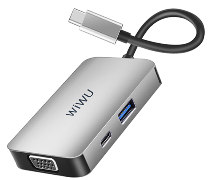 Wiwu A513HVPG 5 In 1 USB-C Hub - Grey - Zoom Image 1