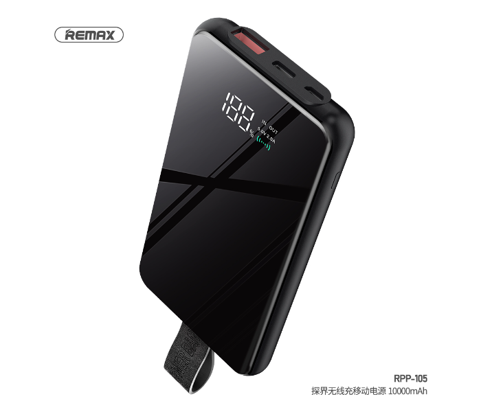 Remax RPP-105 Tangee Series 10000mAh Wireless Power Bank - Black - Zoom Image 1