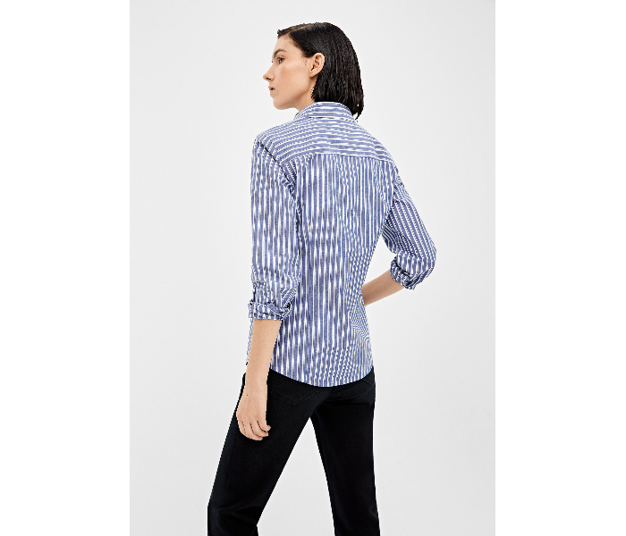 Springfield 679624915 Size 40 Long Sleeve Blouse for Women - Medium Blue - Zoom Image 3