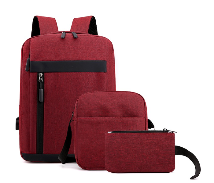 FN Unisex 3 Piece Business Laptop Backpack - Red - Zoom Image 1