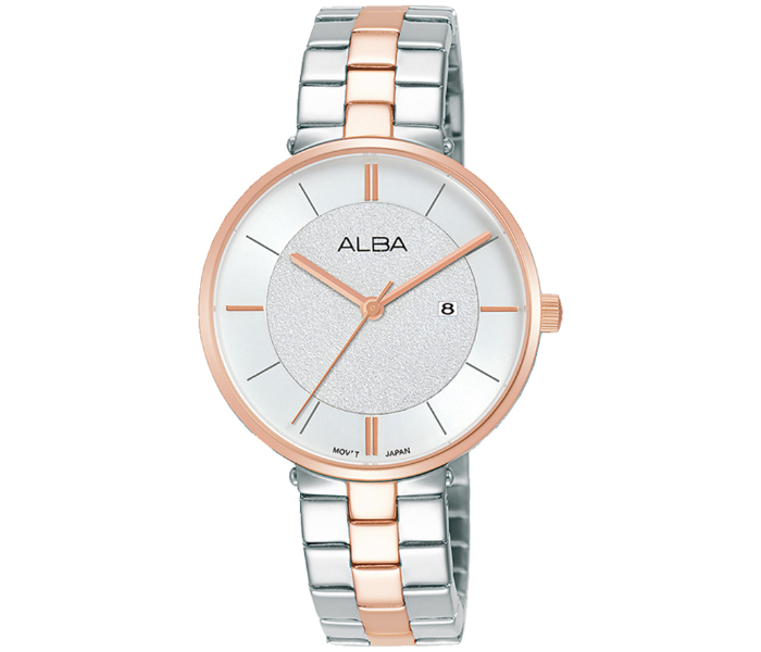 Alba AH7U34X1 32mm Fashion Stainless Steel Analog Watch for Women-Silver and Rose Gold - Zoom Image