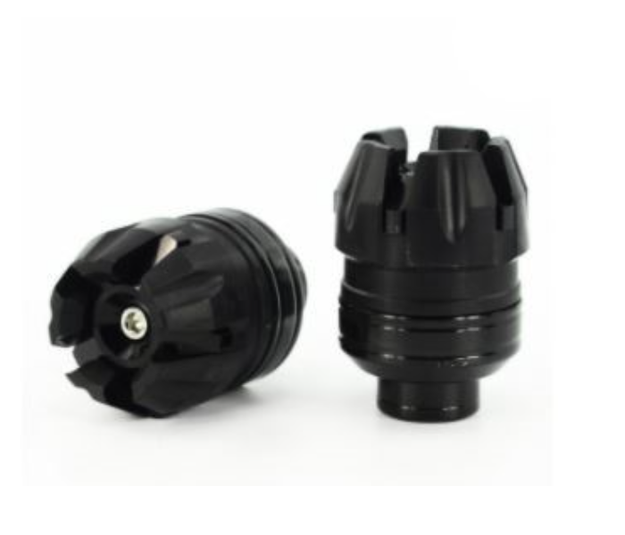 2 Piece Aluminium Alloy Protective Axle Cap - Black - Zoom Image