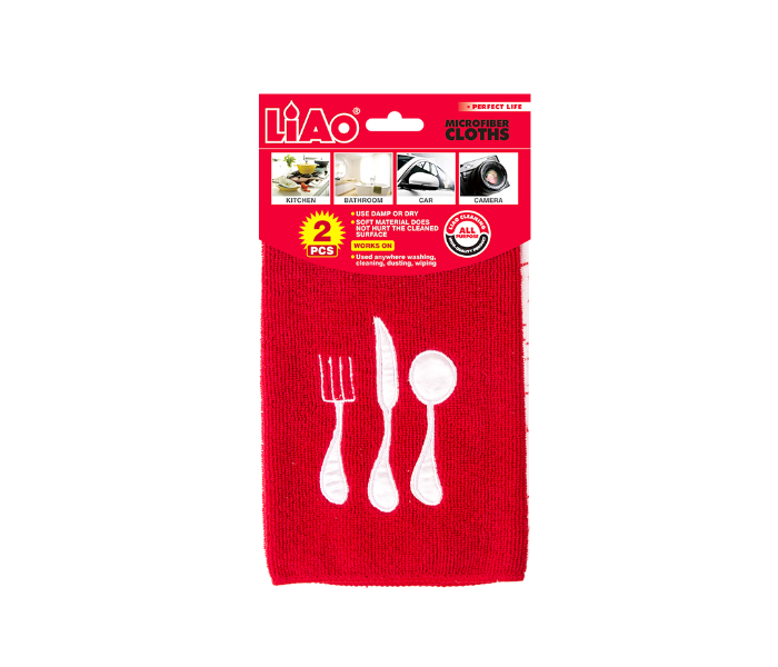 Liao 67418 Microfiber Cleaning Cloths G130022 - Red - Zoom Image