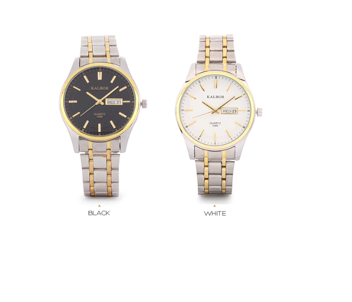 Kalbor Casual Stainless Steel Quartz Couple Waterproof Watches -Gold and Silver - Zoom Image 1