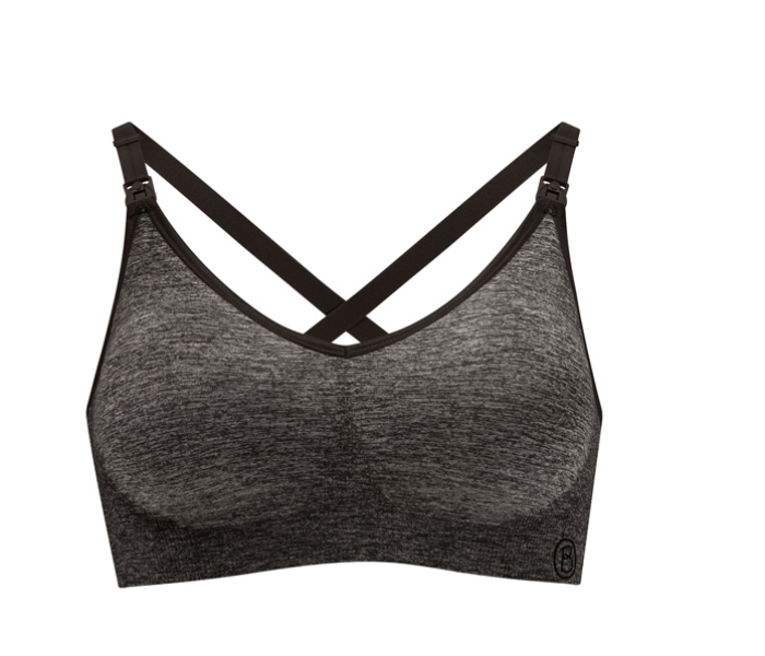 Bravado 1436 -04 Extra Large The Bodysilk Seamless Yoga Charcoal Extra Nursing Bra -Charcol Grey - Zoom Image 1