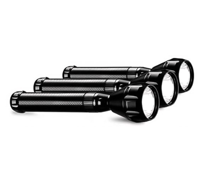 Impex CB 2226 5W 3 Piece Cree LED Rechargeable LED Handheld Flashlight -Black - Zoom Image