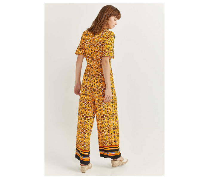 Springfield 683719004 Size 44 Cotton Jumpsuit for Women - Yellow - Zoom Image 3