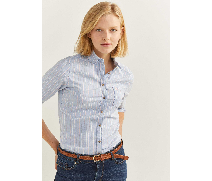 Springfield 679926417 Size 34 Long Sleeve Shirt for Women - Light Blue - Zoom Image 1