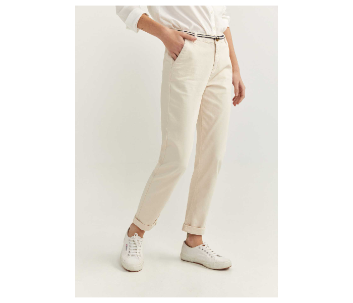 Springfield 683724751 Size 38 Cotton Pant for Women - Beige - Zoom Image 1