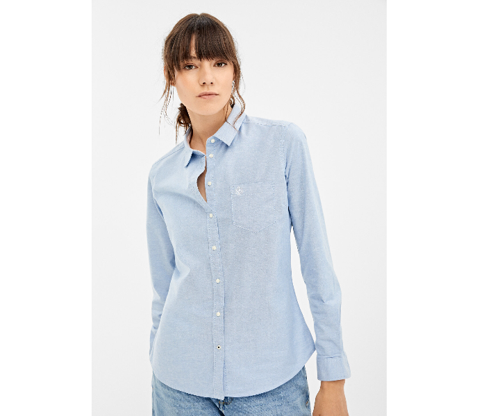 Springfield 679636215 Size 34 Long Sleeve Blouse for Women - Medium Blue - Zoom Image 2