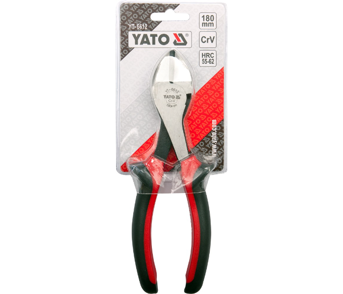 Yato YT-6612 7 Inch Cr-V Steel Heavy Duty Side Cutting Pliers - Black and Red - Zoom Image 2