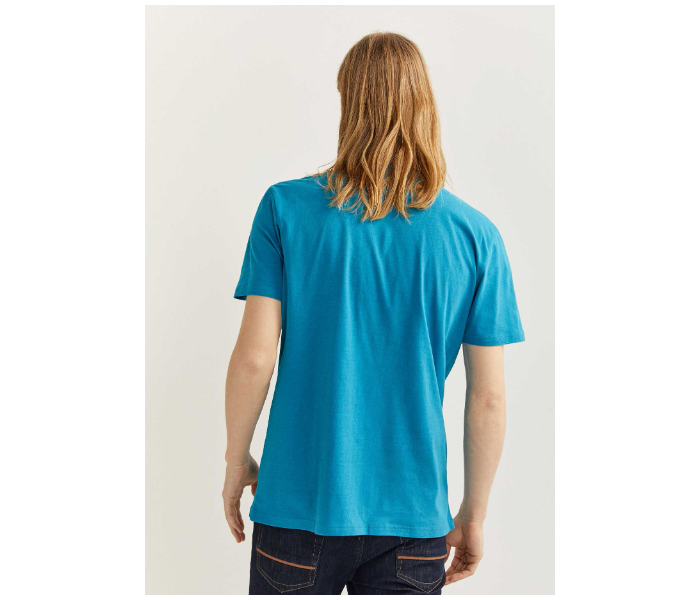 Springfield 712204788 Medium Basic T-Shirt for Men - Turquoise - Zoom Image 3