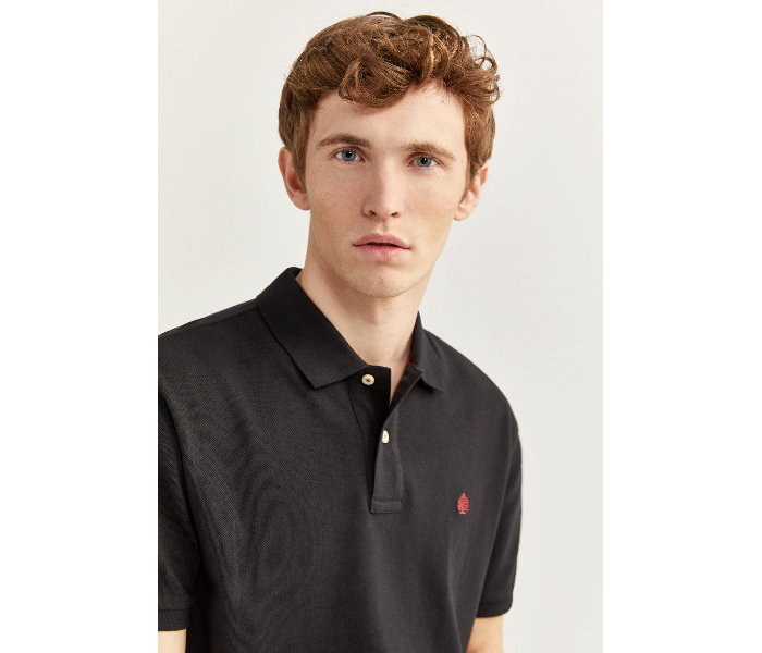 Springfield 855102201 Medium Basic Polo Shirt for Men - Black - Zoom Image 2