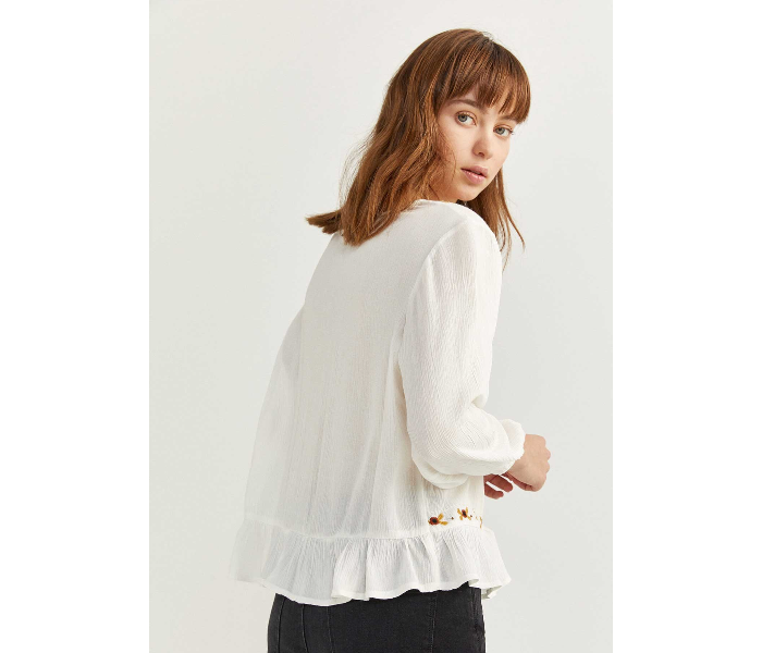 Springfield 679751296 Size 42 Long Sleeve Blouse for Women - Ivory - Zoom Image 3