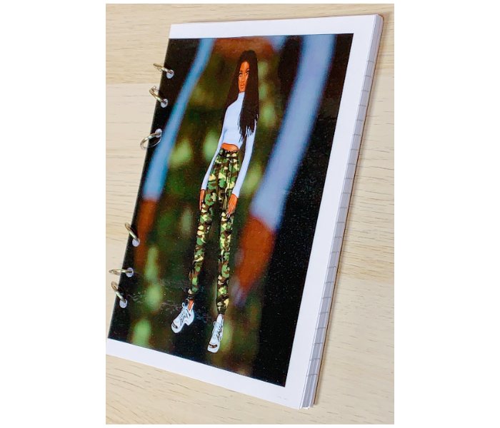 Girl in Camo Ruled Metal Bound Notebook - Zoom Image 2