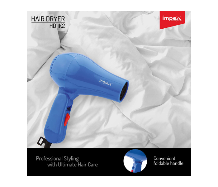 Impex HD 1K3 2000W 2 speed and 3 Heat Setting Hair Dryer  - Blue - Zoom Image 4