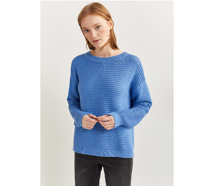 Springfield 133750517 XS Long Sleeve Knitwear for Women - Light Blue - Zoom Image 4