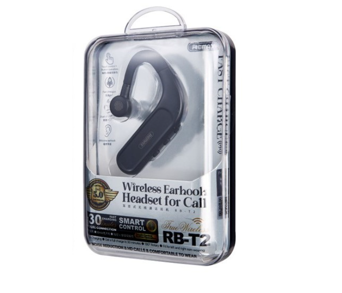 Remax RB-T2 Wireless Ear Hook Headset for Call -Black - Zoom Image 2