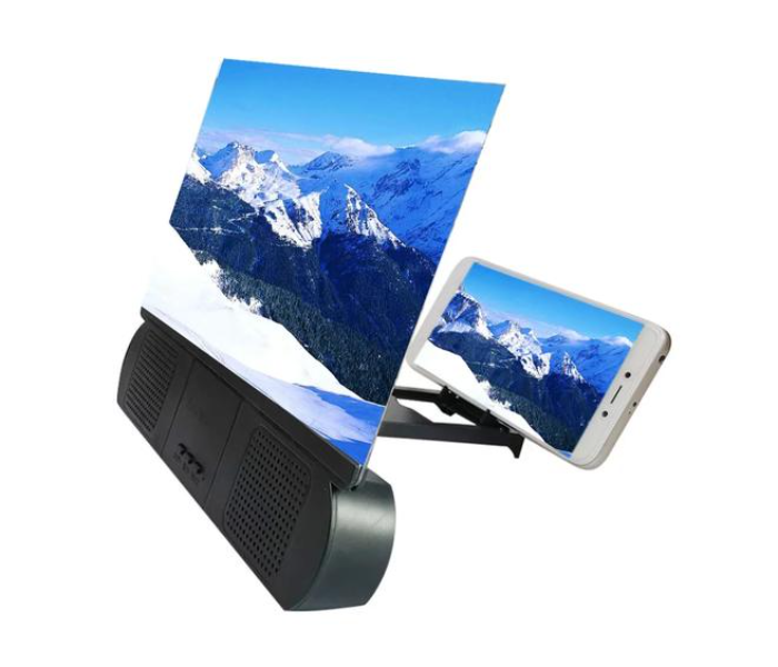 F9 Universal Mobile Screen Magnifier with Bluetooth Speaker - Black - Zoom Image 1