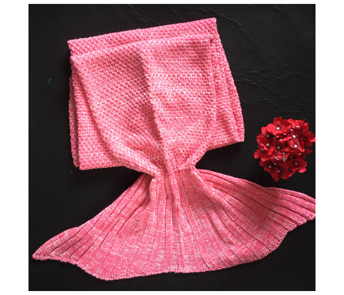 FN-Super Soft Crochet Mermaid Tail Blanket For Kids (85cm) - Pink - Zoom Image 2